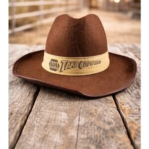 Vintage NAPA Take Command Track Day Indiana Jones Brown Felt Cowboy Hat 6 1/2